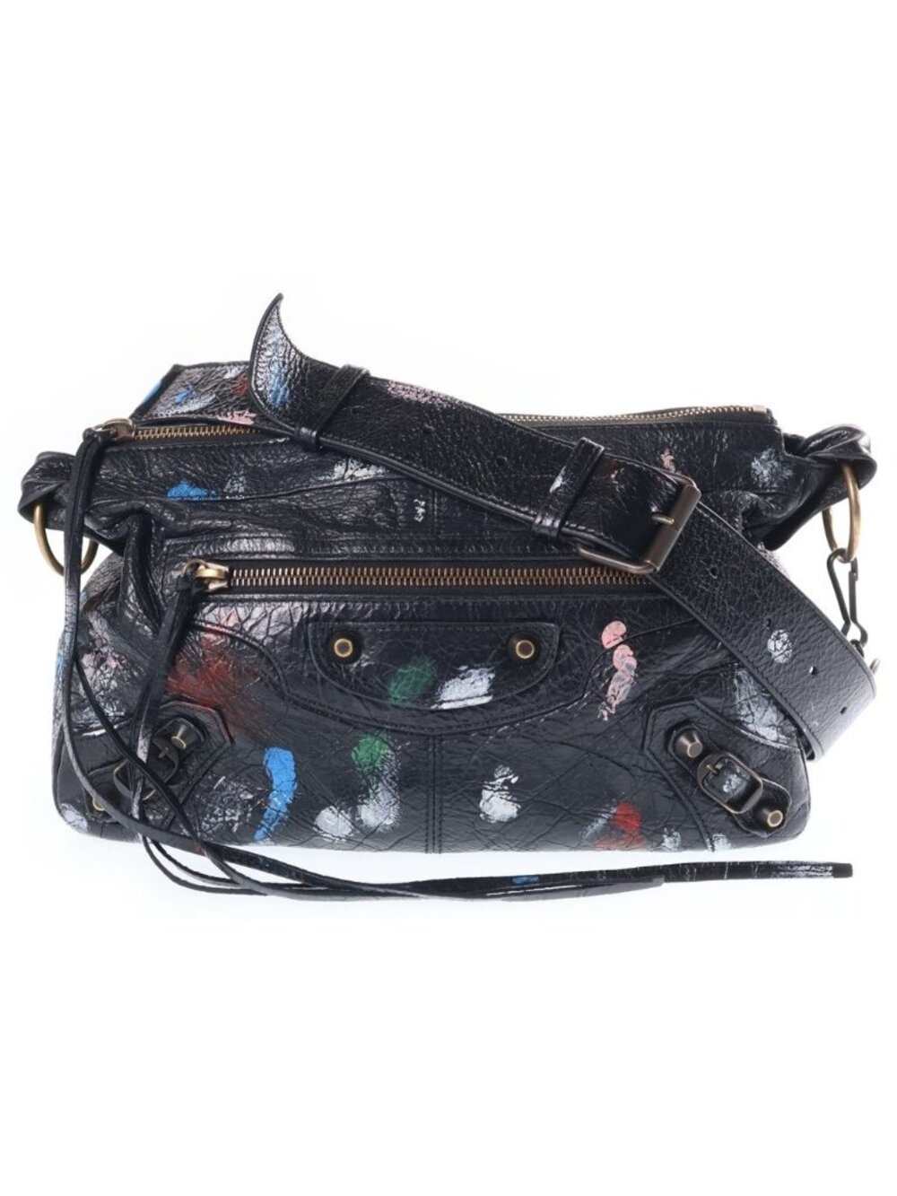 Balenciaga Le City Moto Small Shoulder Bag Black